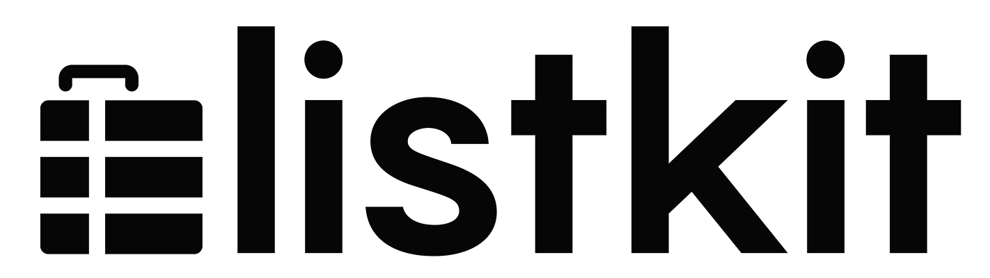 ListKit company logo featuring a stylized briefcase icon next to the word 'listkit'.